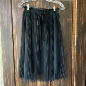 Freestyle Revolution Black Tulle Midi Skirt with Ribbon Waist